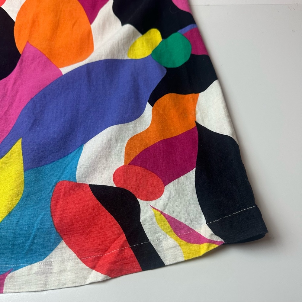 Linen Blend Abstract Art Mini Dress | 55% Linen · Dopamine Summer / Resort Core - Picture 5 of 10